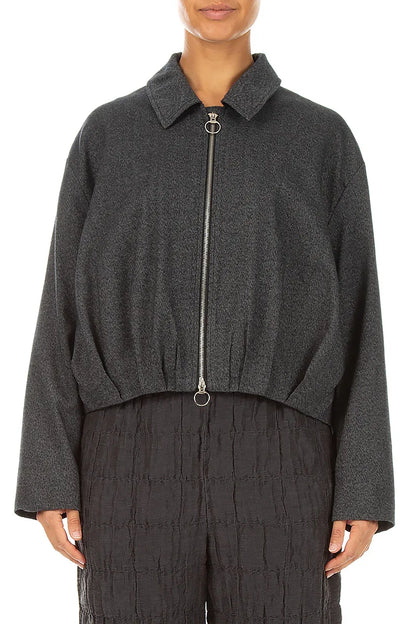 Charcoal Wool Bomber Jacket 2