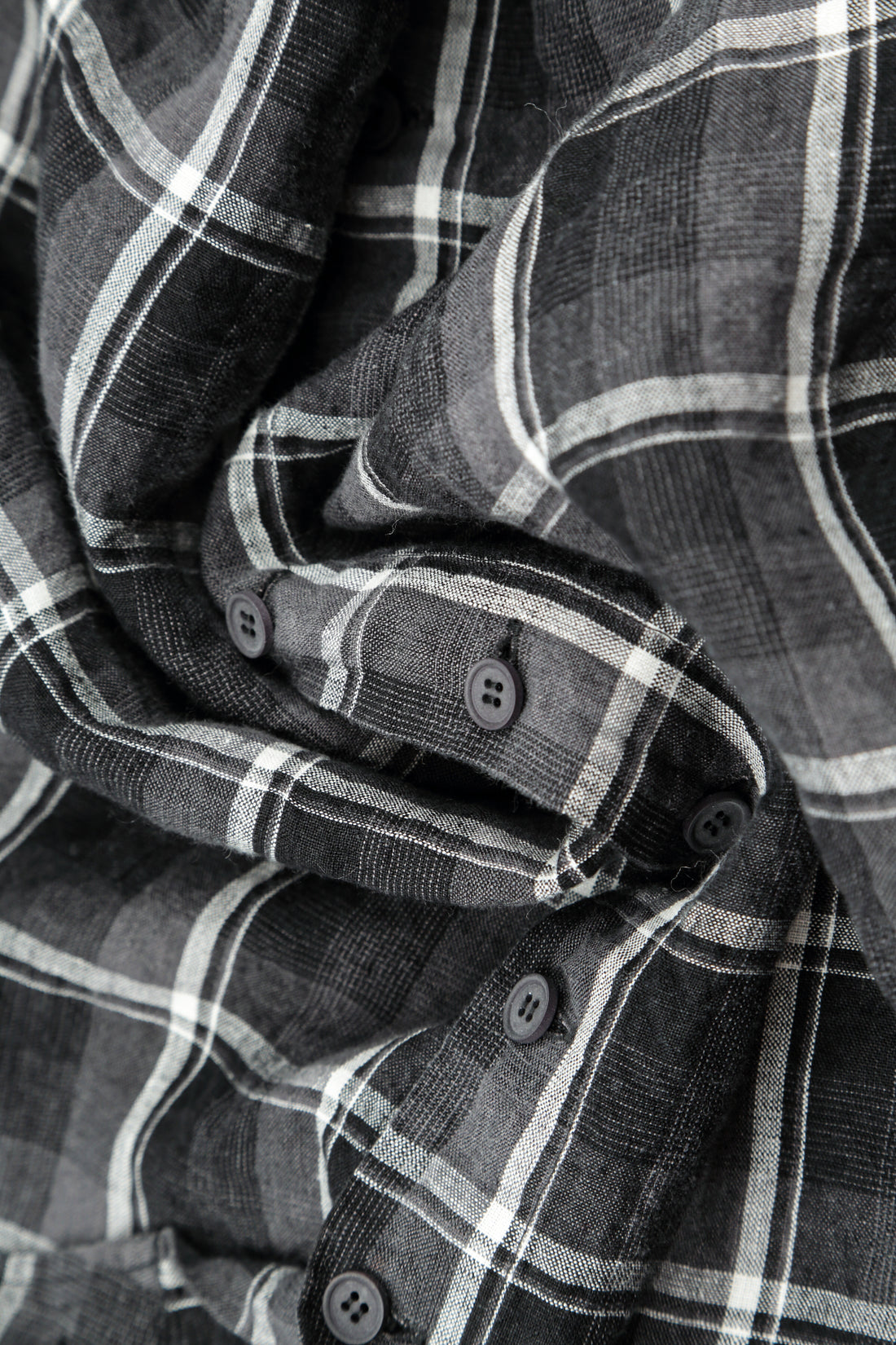 Checkered Dark Grey Linen Shirt 5