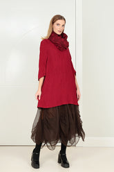 Cherry Red Bubbles Silk Scarf 4