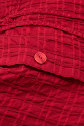 Cherry Red Checkered Linen Cotton Jacket 5