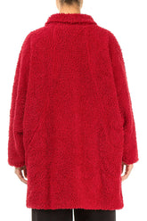 Cherry Red Teddy Cotton Coat 2