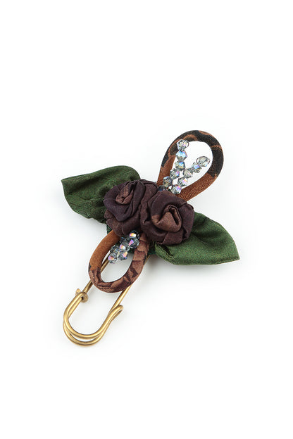 Cinnamon Rose Silk Brooch 1