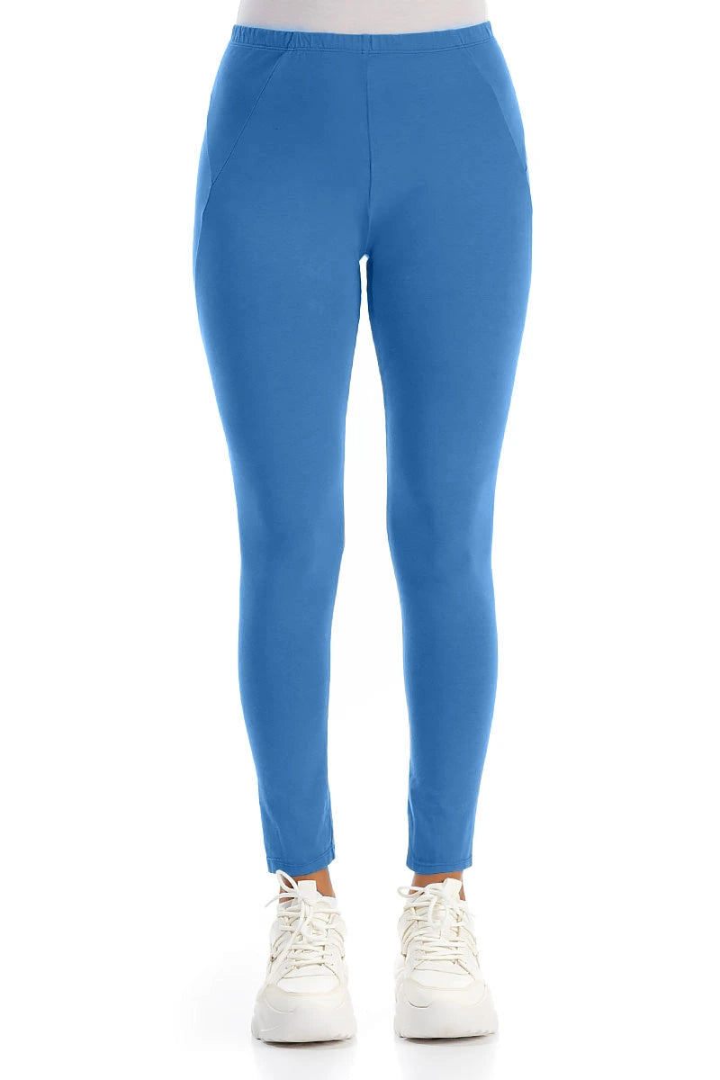 Legging en coton bleu cobalt
