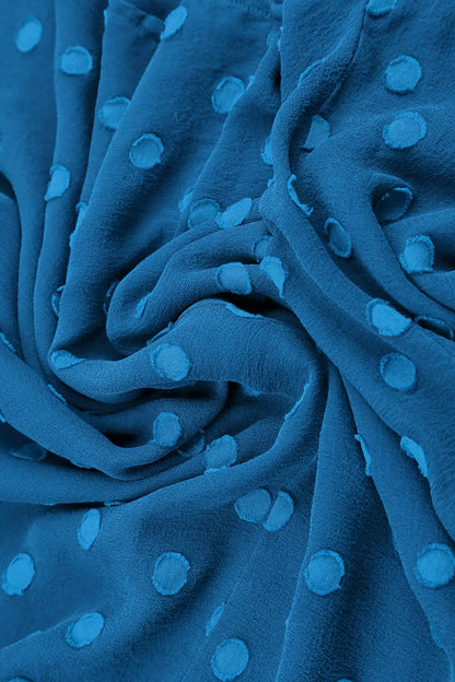 Cobalt Blue Dotty Silk Dress 5