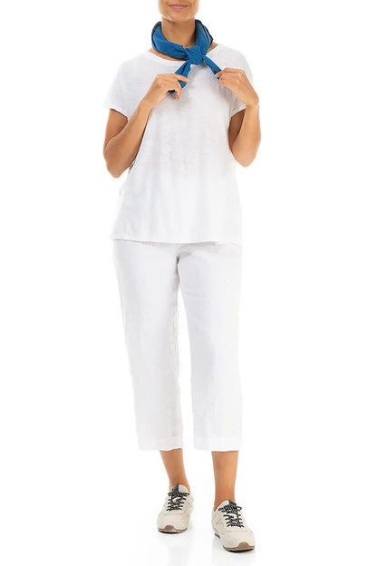 Kobaltblauer Leinen-Gaze-Schal