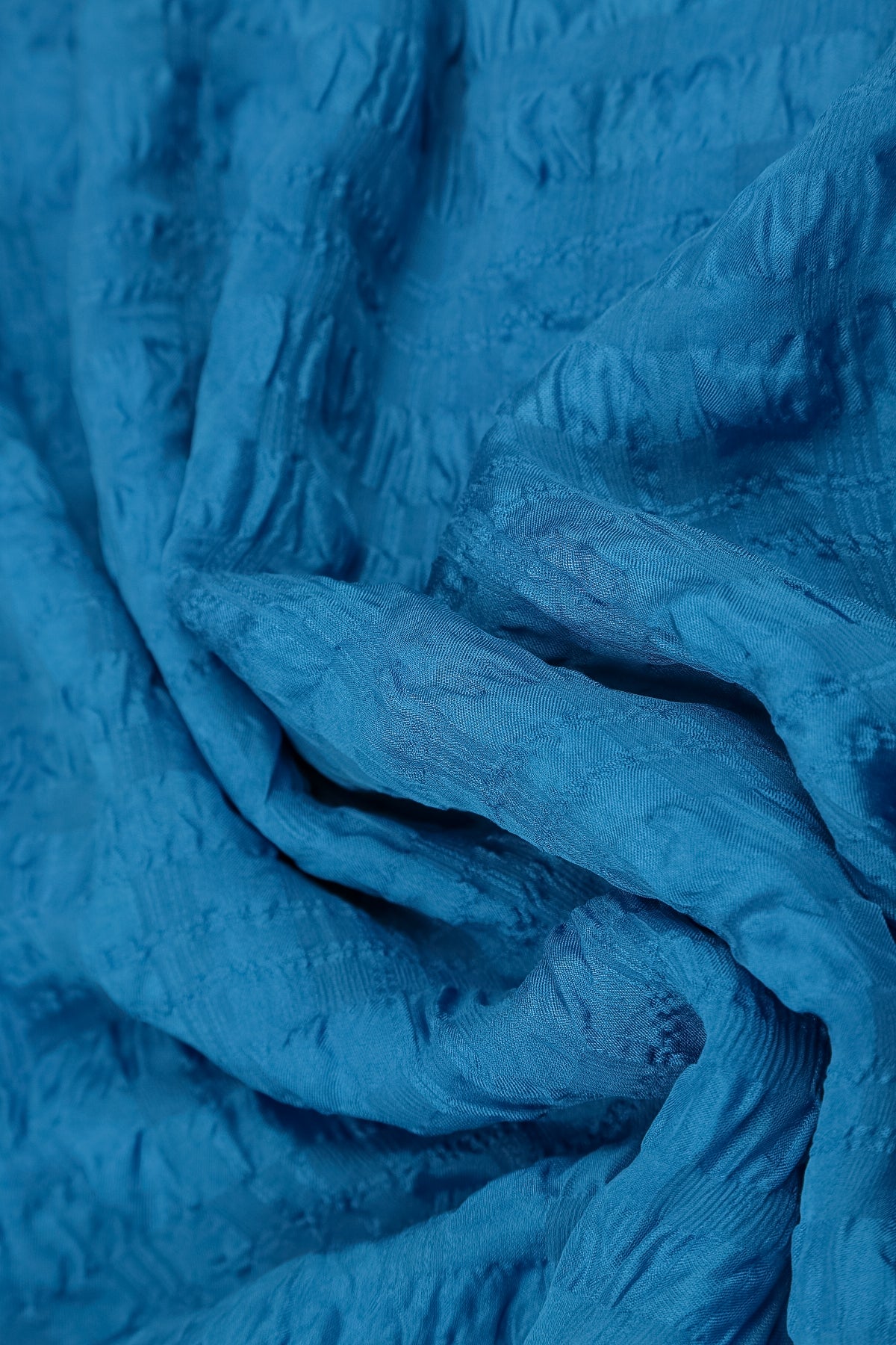 Cobalt Blue Light Textured Silk Scarf 4