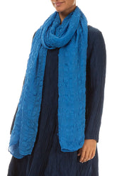 Cobalt Blue Light Textured Silk Scarf 3