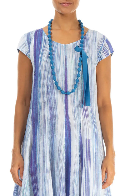 Cobalt Blue Silk Fine Bead Necklace 1