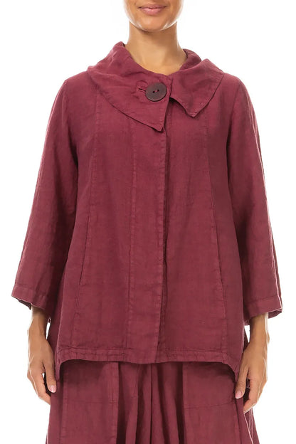Collar Antique Ruby Linen Jacket 1