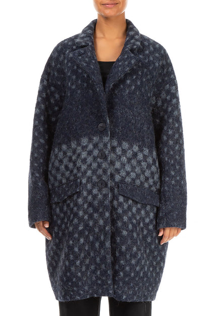 Blue Alpaca Wool Coat 1
