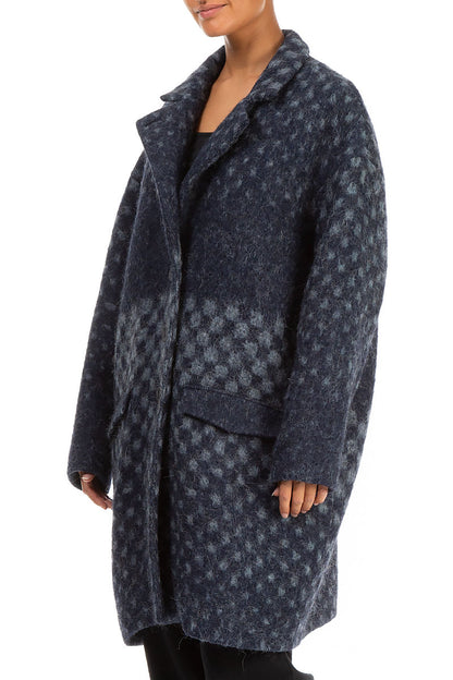 Blue Alpaca Wool Coat 3