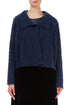 Collar Blue Violet Alpaca Wool Cardigan 1