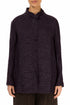 Collar Crinkled Deep Plum Silk Linen Jacket 1