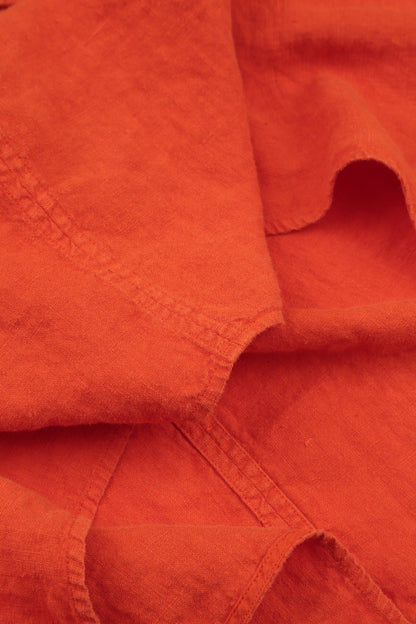 Collar Flame Orange Linen Jacket