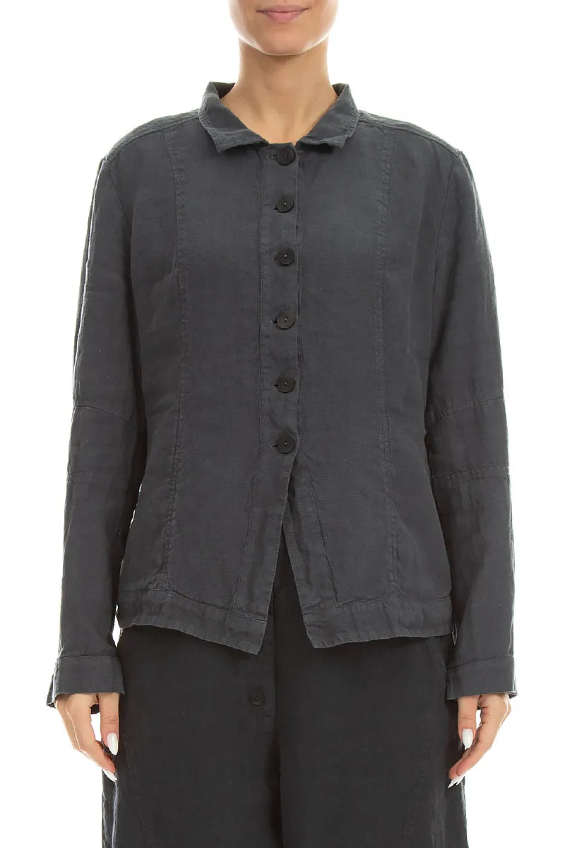 Collar Graphite Linen Jacket 1