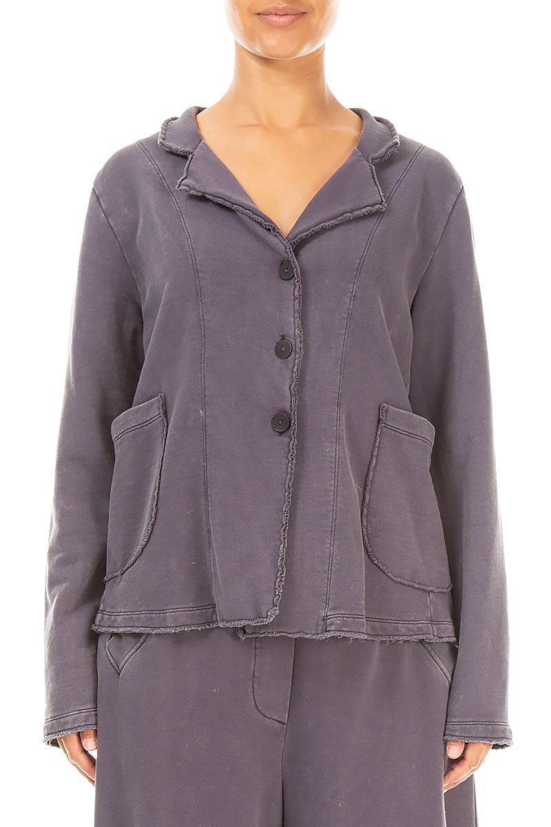 Veste en coton graphite avec col
