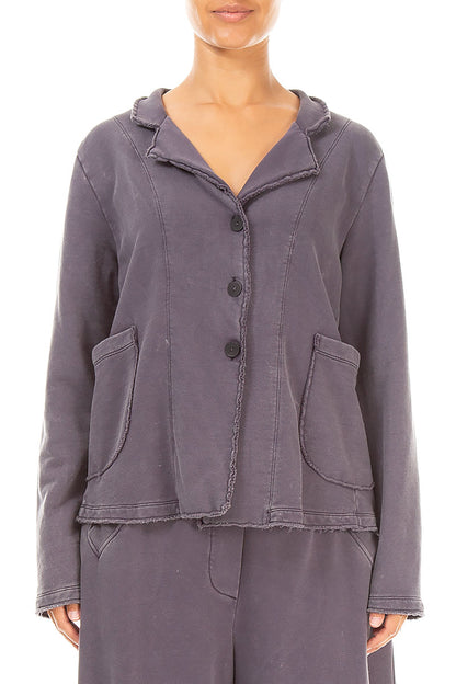 Veste en coton graphite avec col