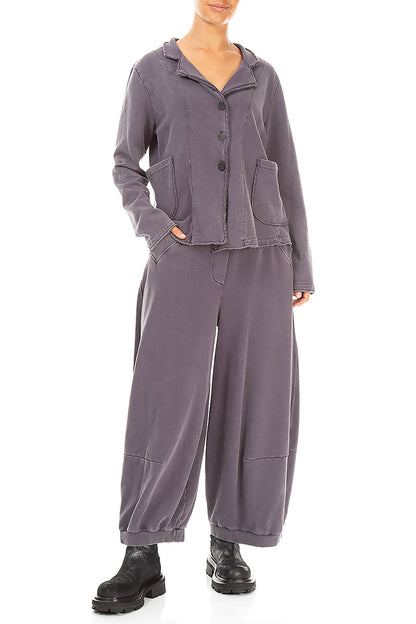 Veste en coton graphite avec col