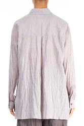 Collar Greige Crumpled Cotton Shirt 2