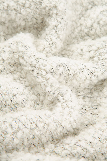 Collar Mélange Ivory Alpaca Wool Cardigan 5
