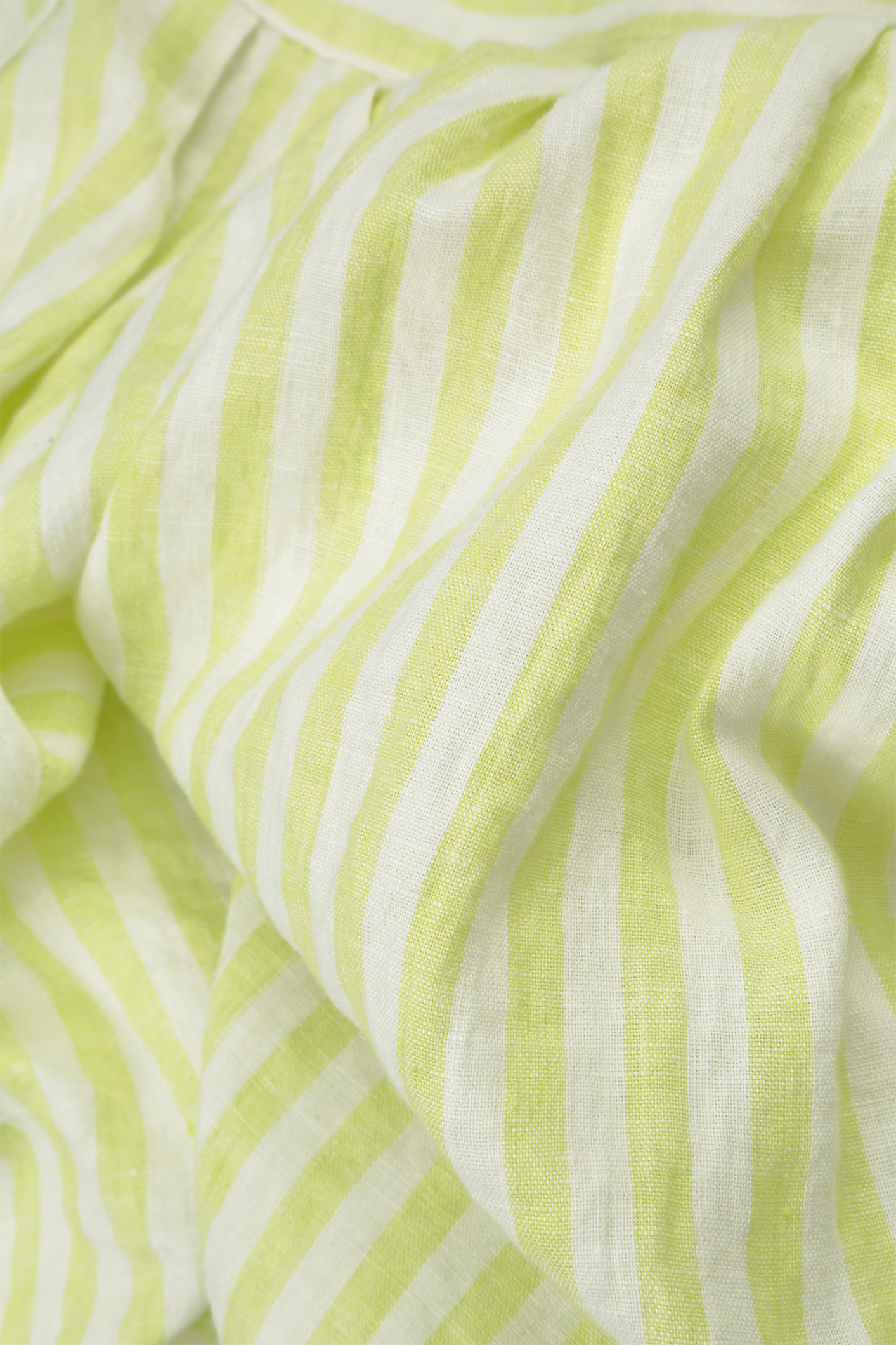 Collar Lime Striped Linen Tunic Dress 6