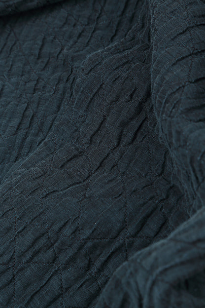 Collar Midnight Blue Quilted Silk Jacket 5