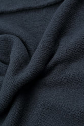 Collar Neck Dark Navy Wool Cardigan 5