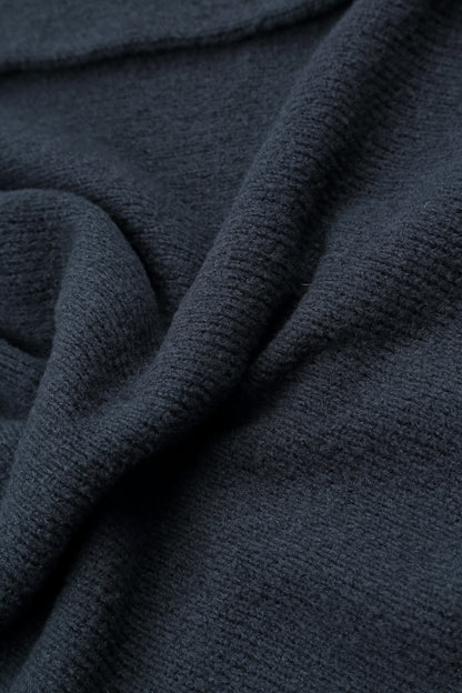 Collar Neck Dark Navy Wool Cardigan 5