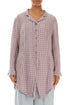 Collar Raw Edge Pink Check Linen Jacket 1