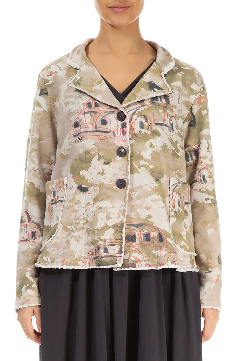 Retro-Baumwolljacke mit Kragen