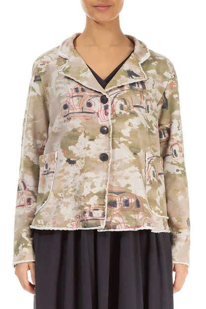 Retro-Baumwolljacke mit Kragen