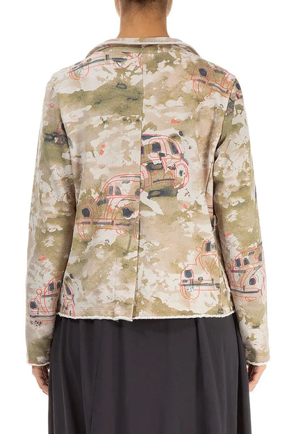 Retro-Baumwolljacke mit Kragen