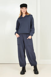 Collar Slate Blue Cotton Jumper 6