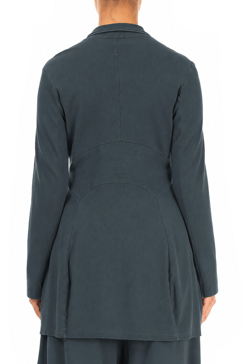 Veste en coton gris ardoise à col