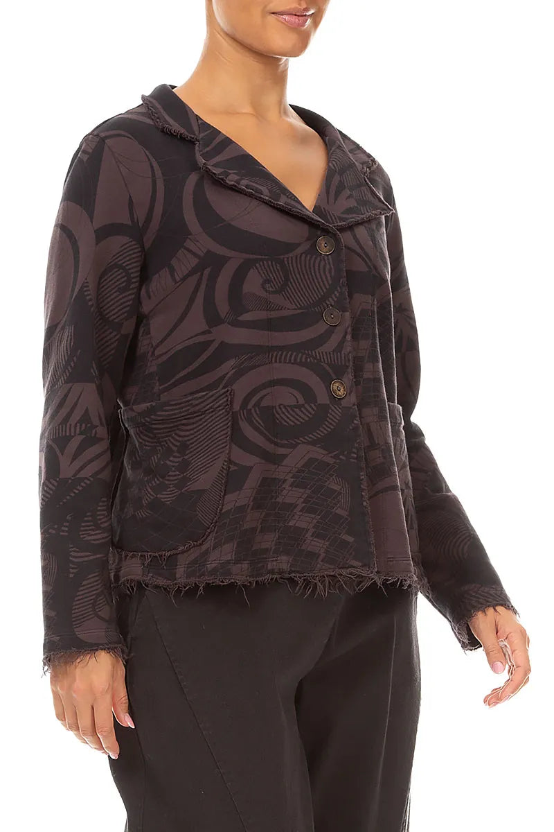 Collar Truffle Brown Orbit Cotton Jacket