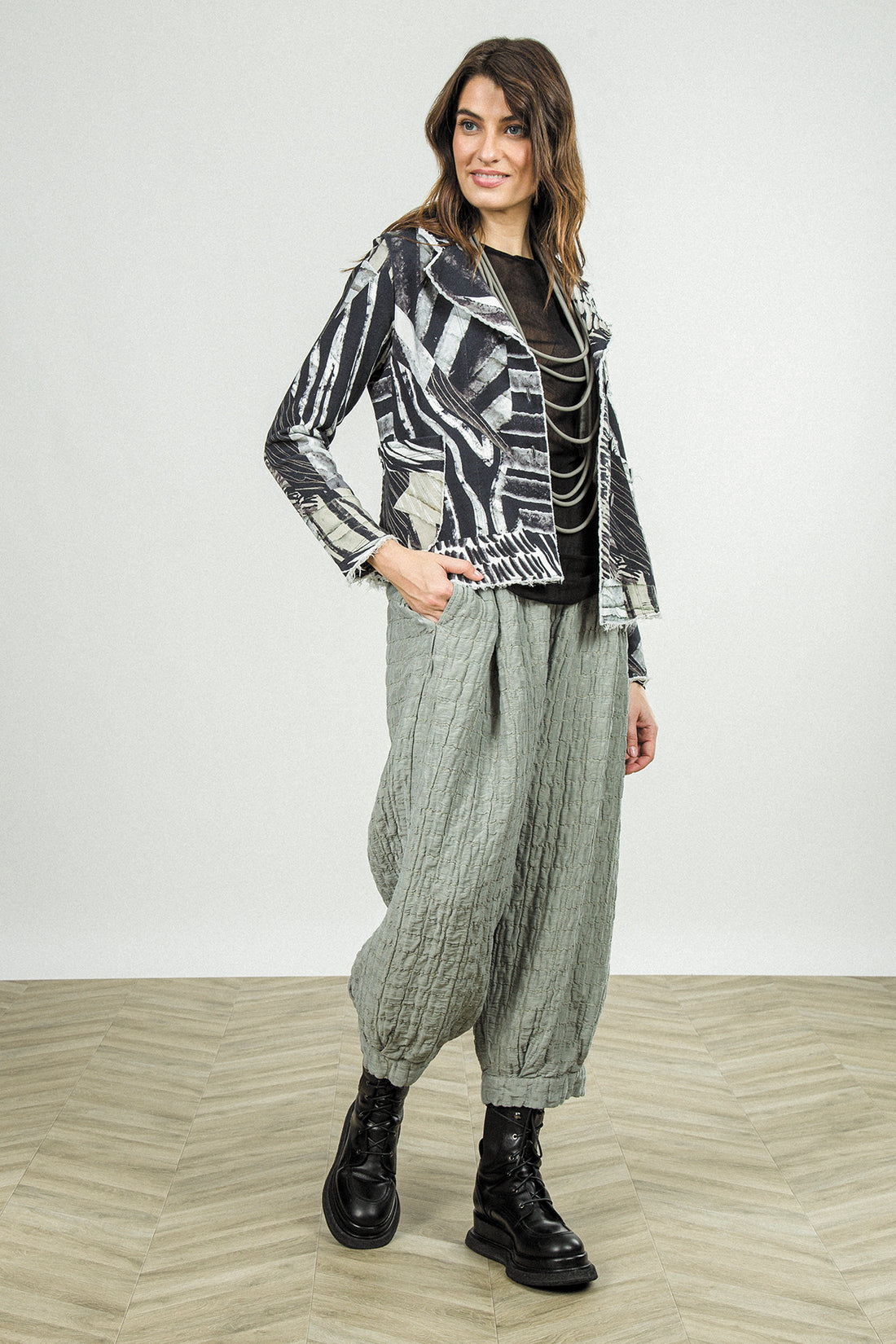 Collar Wild Ink Cotton Jacket 1