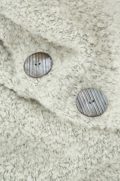Collared Mélange Pearl Alpaca Wool Cardigan 5