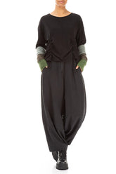 Colour Block Khaki & Sage Wool Wristlets 2