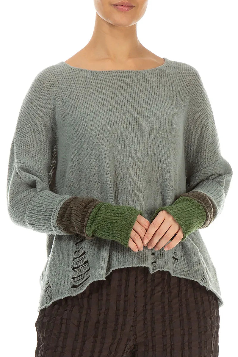Colour Block Wool Wristlets 1