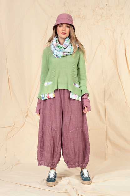 Colour Splash Pockets Mint Linen Jumper 6