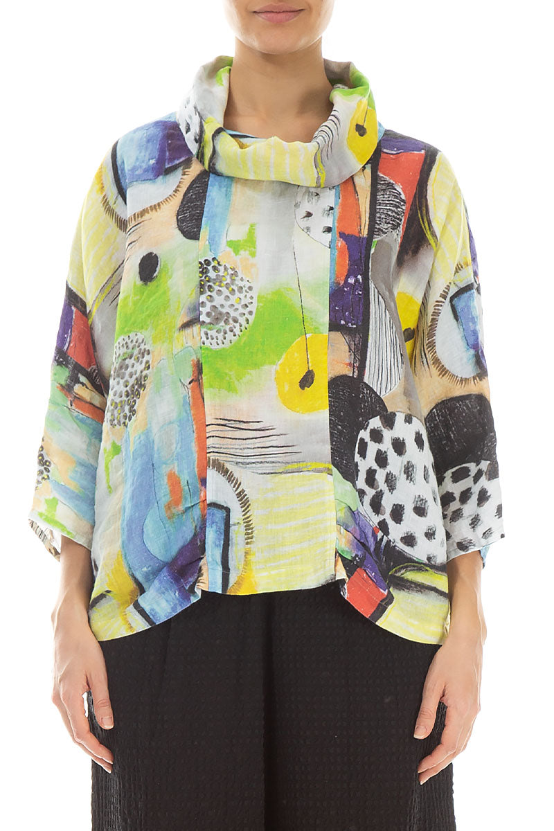 Cowl Neck Artmaze Linen Blouse 1