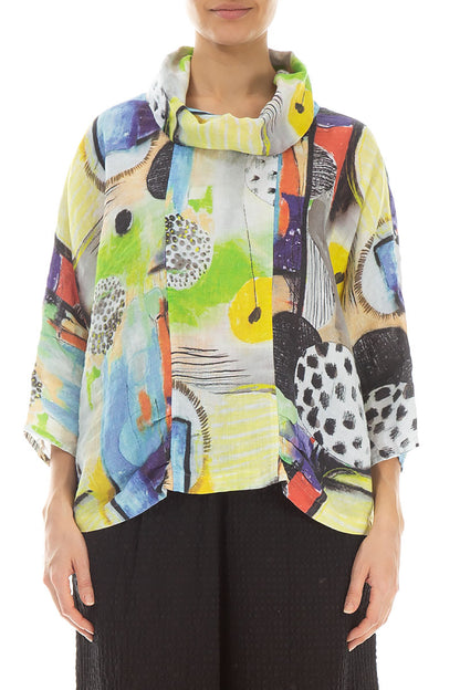Cowl Neck Artmaze Linen Blouse 1