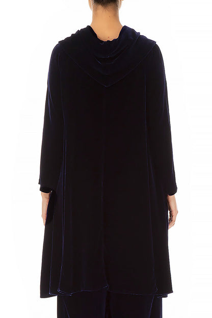 Cowl Neck Asymmetric Royal Purple Silk Velvet Tunic 2