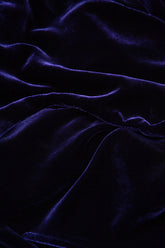 Cowl Neck Asymmetric Royal Purple Silk Velvet Tunic 5