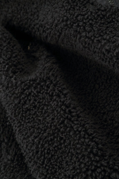 Cowl Neck Black Teddy Cotton Jumper