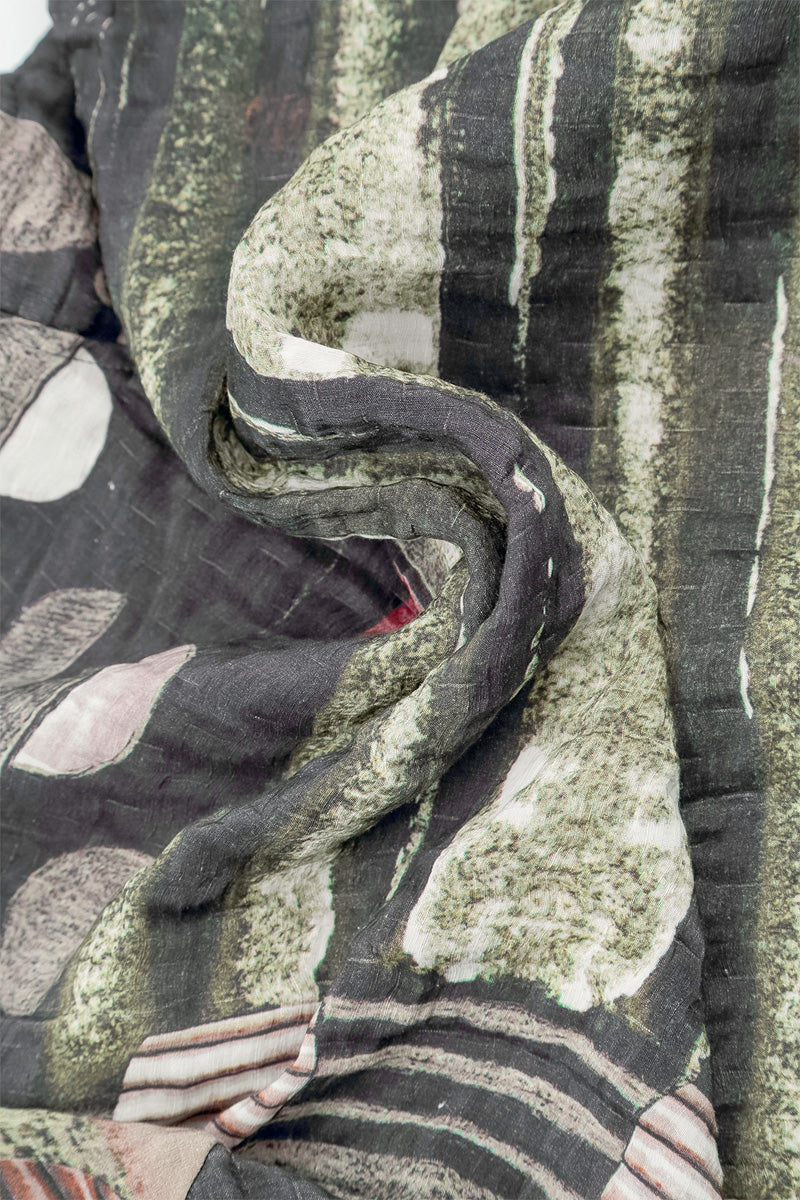 Cowl Neck Crinkled Moonlight Silk Blouse 5