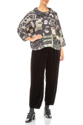 Cowl Neck Crinkled Moonlight Silk Blouse 4