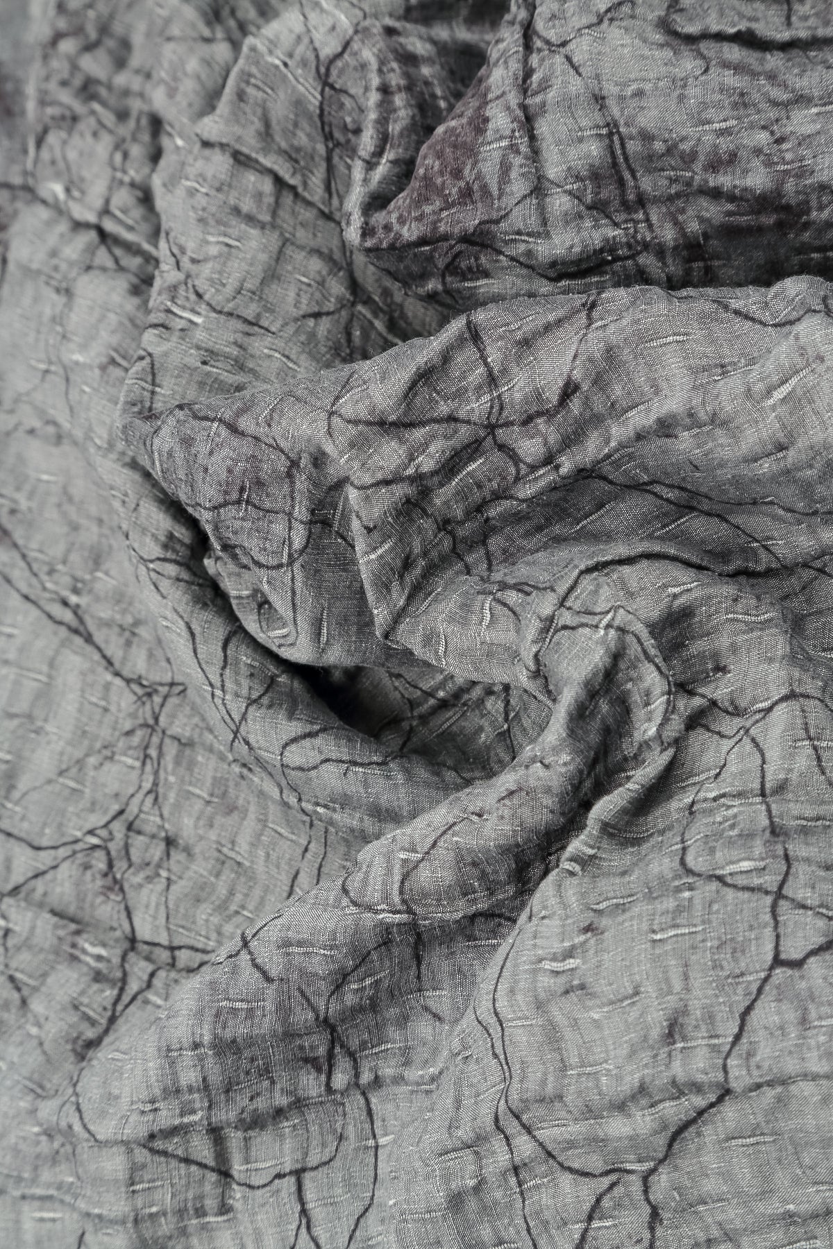 Cowl Neck Crinkled Silver Marble Silk Blouse 5