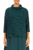 Cowl Neck Emerald Circle Silk Linen Blouse 1