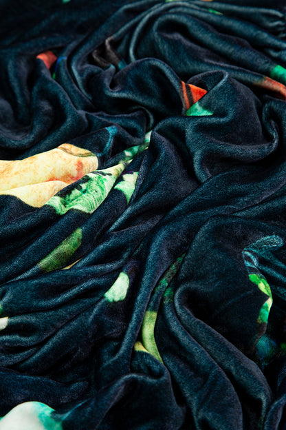 Cowl Neck Fairy-Tale Stretch Silk Velvet Blouse